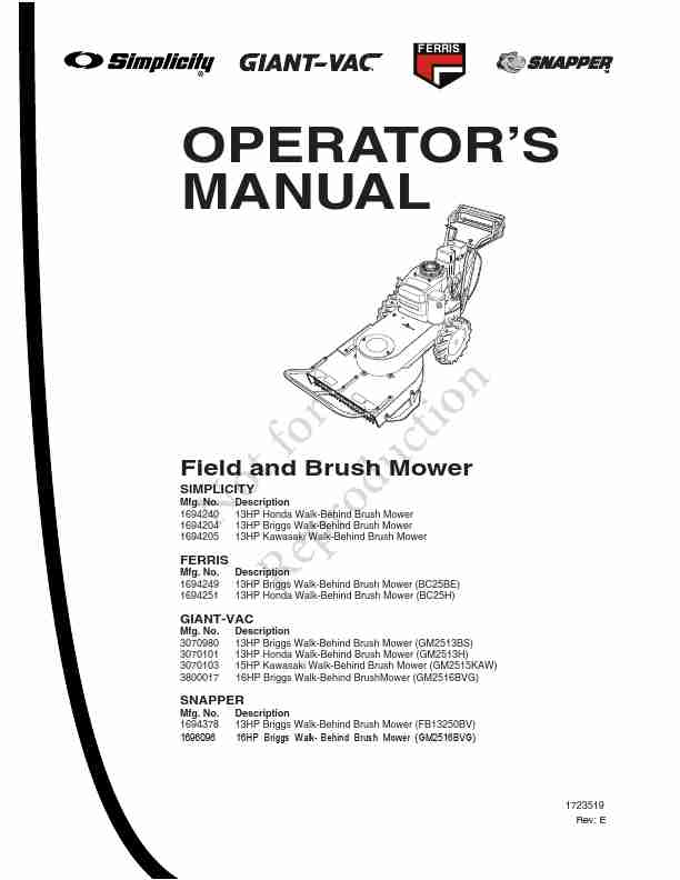 Snapper Lawn Mower GM2516BVG-page_pdf